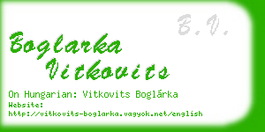 boglarka vitkovits business card